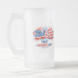 Caneca De Cerveja Vidro Jateado Dia dos Pais Patriótico