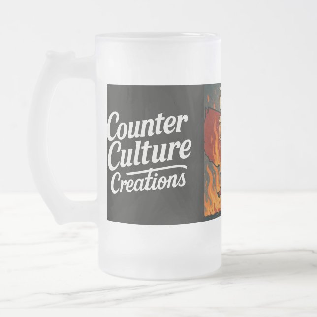 Caneca De Cerveja Vidro Jateado Diabo (Esquerda)