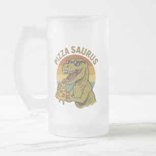 Caneca De Cerveja Vidro Jateado Dino da Pizza legal no Estilo Retroativo
