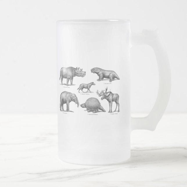 Caneca De Cerveja Vidro Jateado Dinossauros retros velhos da ilustração do (Direita)
