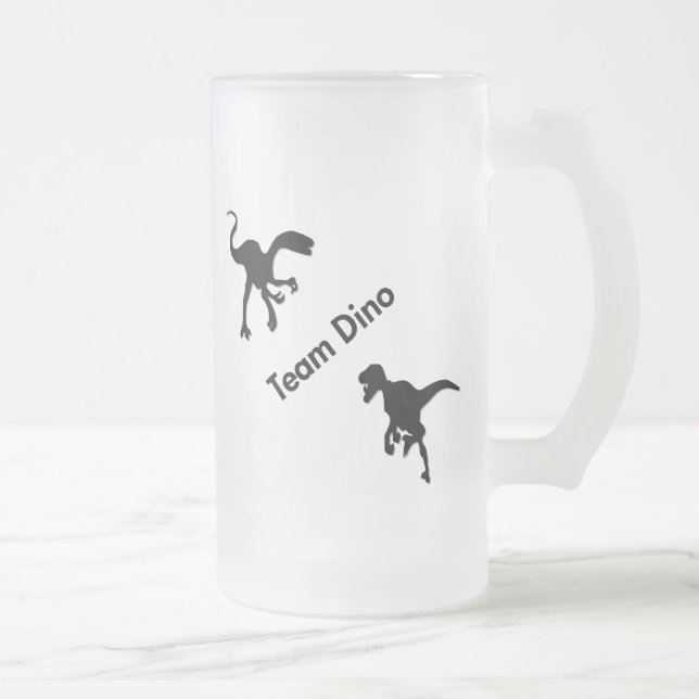 Caneca De Cerveja Vidro Jateado Dinossauros Team Dino (Direita)