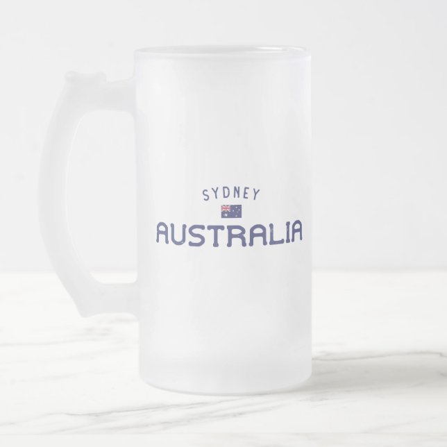 Caneca De Cerveja Vidro Jateado Distante Sydney Austrália (Esquerda)