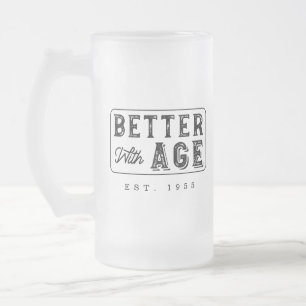 Caneca De Cerveja Vidro Jateado Diversão De Na moda Vintage Aniversário Melhor Com