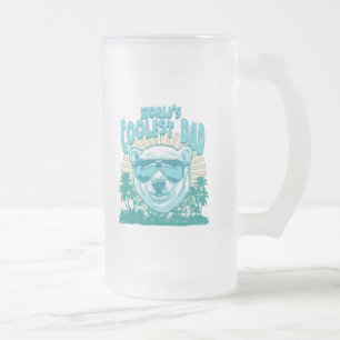 Caneca De Cerveja Vidro Jateado Do pai a engrenagem a mais fresca nunca por Mudge