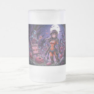 Caneca De Cerveja Vidro Jateado Doces ou Travessuras Zumbis do Halloween Distribui