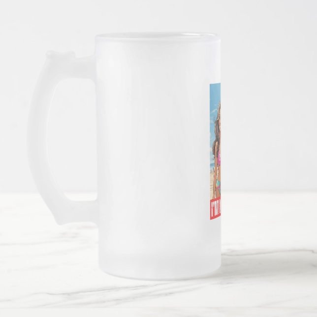 CANECA DE CERVEJA VIDRO JATEADO DONALD TRUMP - EU SOU UMA GAROTA TRUMP (Esquerda)