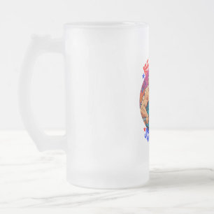 CANECA DE CERVEJA VIDRO JATEADO DONALD TRUMP - TORNE A AMÉRICA FORTE NOVAMENTE