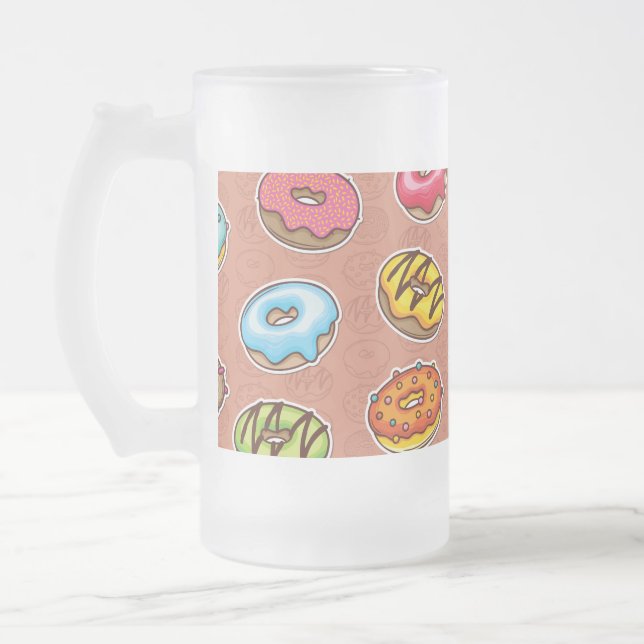 Caneca De Cerveja Vidro Jateado Donuts (Esquerda)
