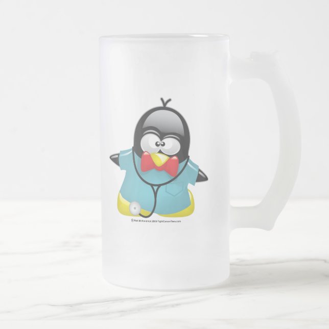 Caneca De Cerveja Vidro Jateado Dr. Pinguim (Direita)