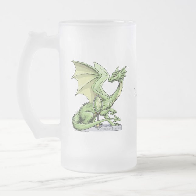 Caneca De Cerveja Vidro Jateado Dragão de Birthstone de agosto: Peridot (Esquerda)