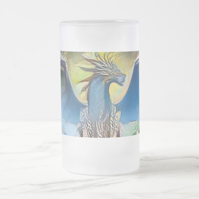 Caneca De Cerveja Vidro Jateado Dragão de Frost (Centro)