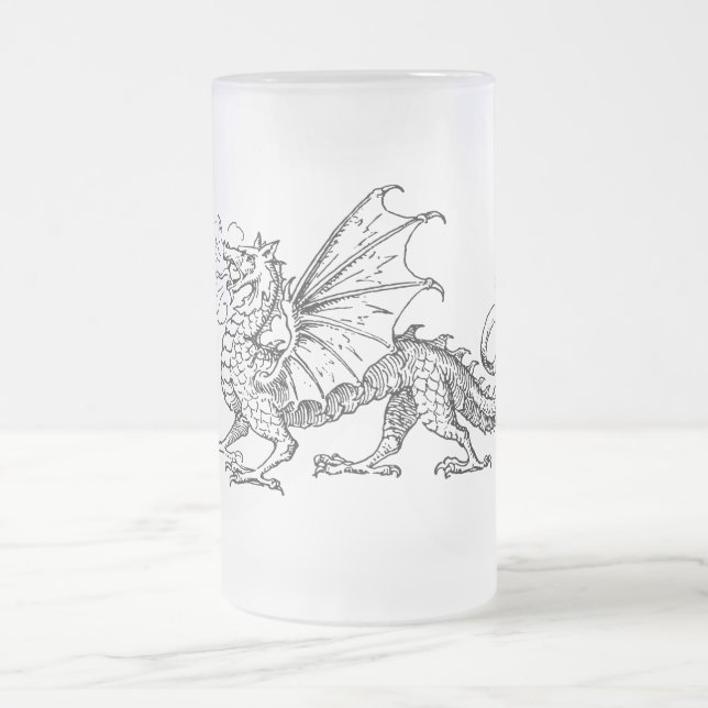 Caneca De Cerveja Vidro Jateado Dragão de Primping (Centro)