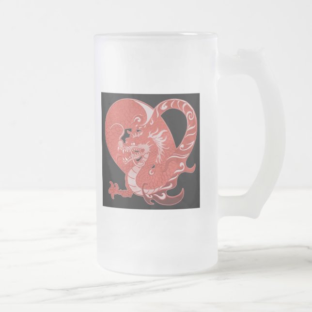 Caneca De Cerveja Vidro Jateado Dragão Heart (Direita)