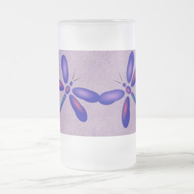 Caneca De Cerveja Vidro Jateado Dragonfly Roxo Summer Mug (Centro)