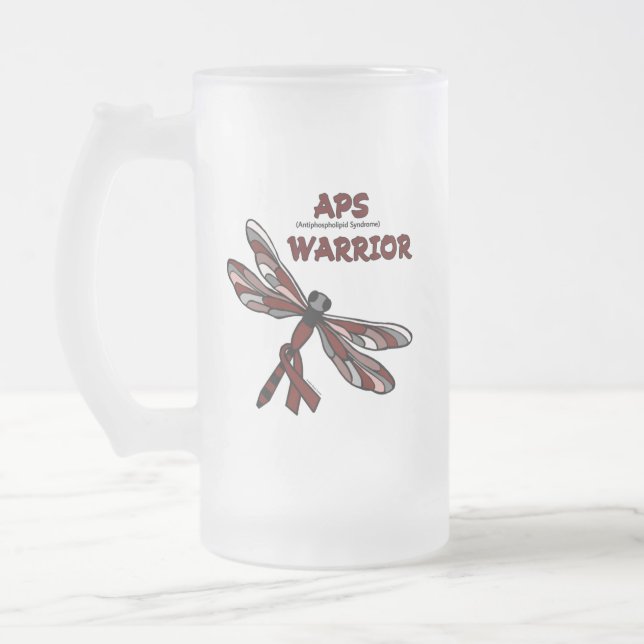 Caneca De Cerveja Vidro Jateado Dragonfly/Warrior...APS (Esquerda)
