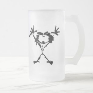Caneca De Cerveja Vidro Jateado drio stickman