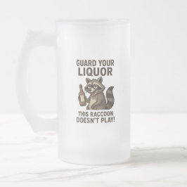 Caneca De Cerveja Vidro Jateado Drunk Raccoon