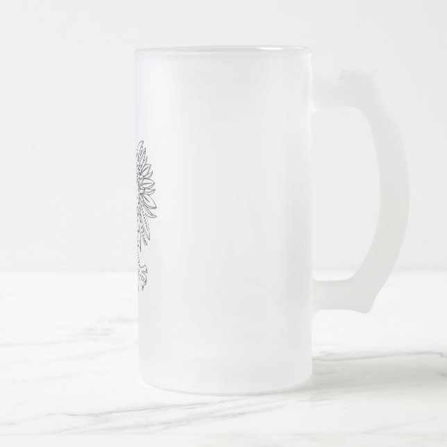 Caneca De Cerveja Vidro Jateado Eagle polonês com coroa Dourado (Direita)