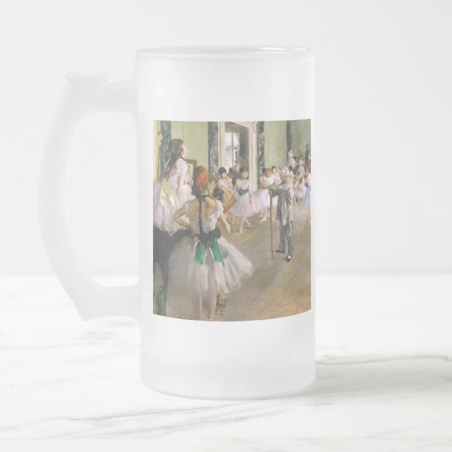 Caneca De Cerveja Vidro Jateado Edgar Degas A Aula de Dança (Esquerda)