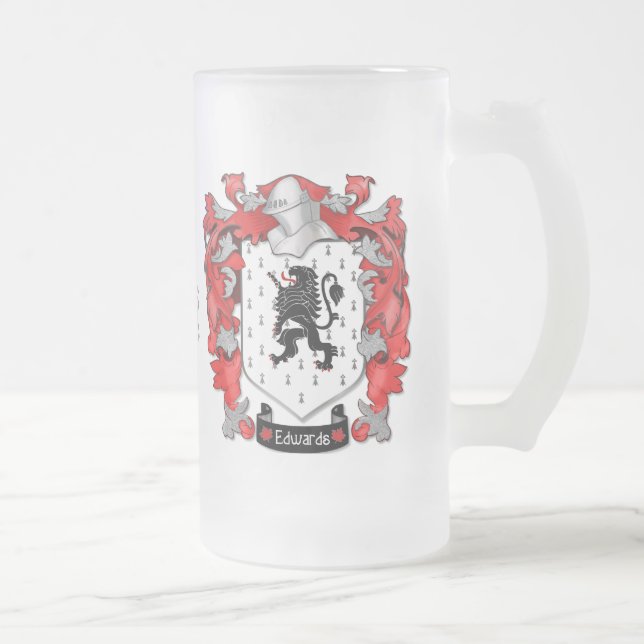 Caneca De Cerveja Vidro Jateado Edwards Family Crest - País de Gales - Canadá (Direita)