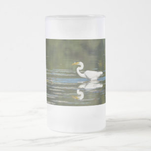 Caneca De Cerveja Vidro Jateado Egret Fish Banquete Fosco Mug