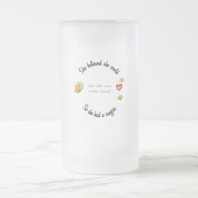 Caneca De Cerveja Vidro Jateado Ela Acreditava Que Podia Então Tinha Sangria (Centro)