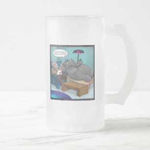 Caneca De Cerveja Vidro Jateado Elefante Engraçado em Terapia