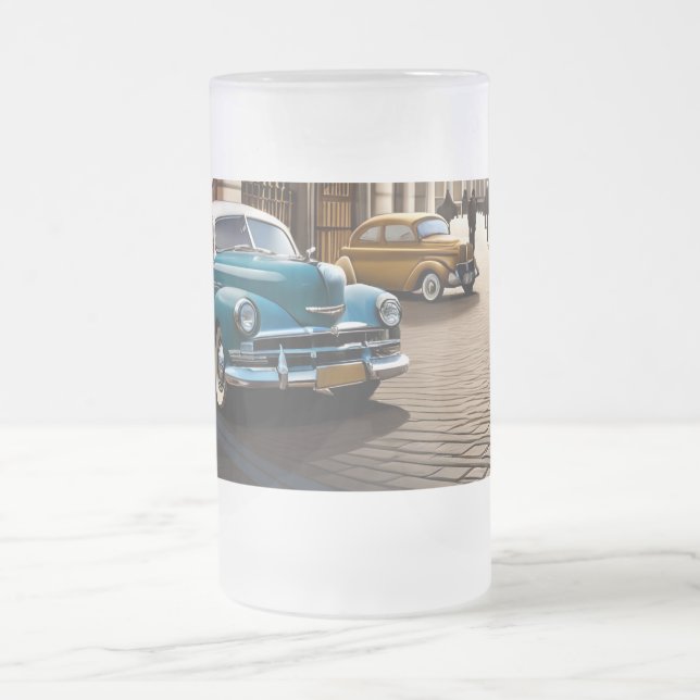 Caneca De Cerveja Vidro Jateado Elegancia en tus manos: Garra con Carros (Centro)