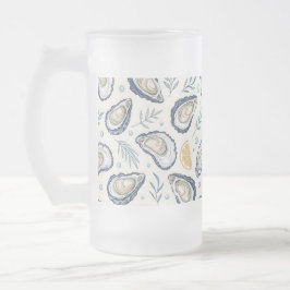 Caneca De Cerveja Vidro Jateado Elegant Marine Oysters