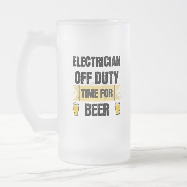 Caneca De Cerveja Vidro Jateado Elétrico Desligado. Tempo para Cerveja (Esquerda)
