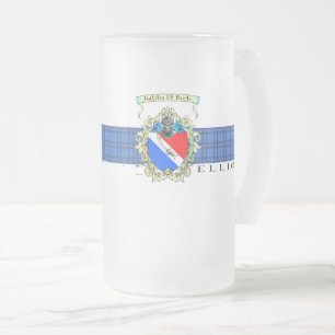 Caneca De Cerveja Vidro Jateado Elliott Crest e Tartan Mug