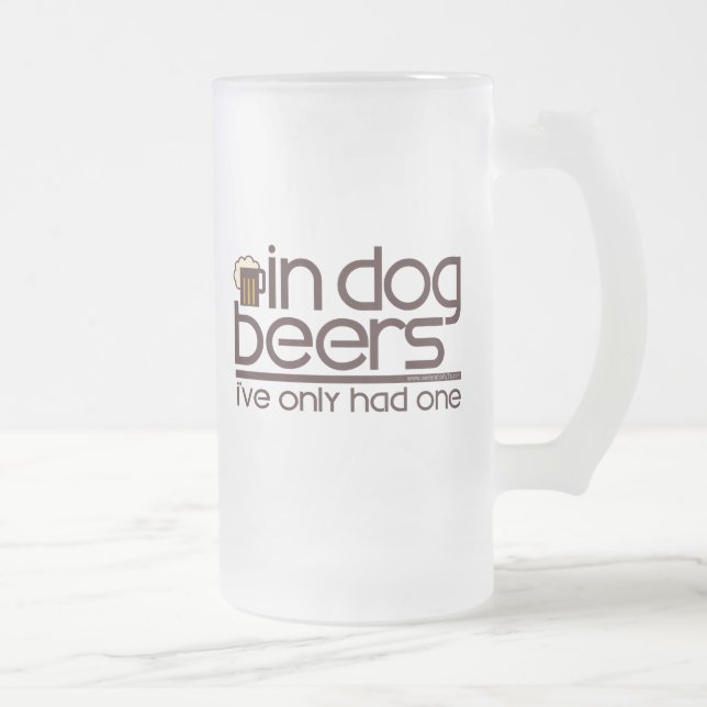 Caneca De Cerveja Vidro Jateado Em cervejas do cão…. (Direita)