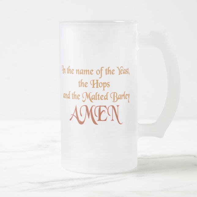 Caneca De Cerveja Vidro Jateado Em nome da levedura (Direita)