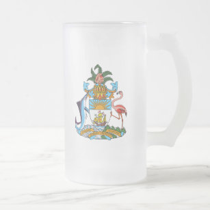 Caneca De Cerveja Vidro Jateado emblema de Bahamas
