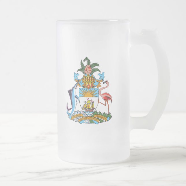 Caneca De Cerveja Vidro Jateado emblema de Bahamas (Direita)