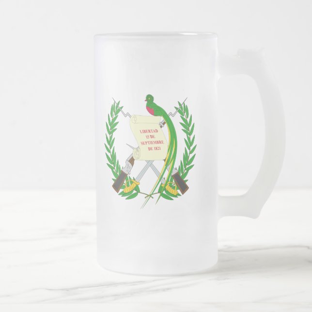 Caneca De Cerveja Vidro Jateado emblema de guatemala (Direita)
