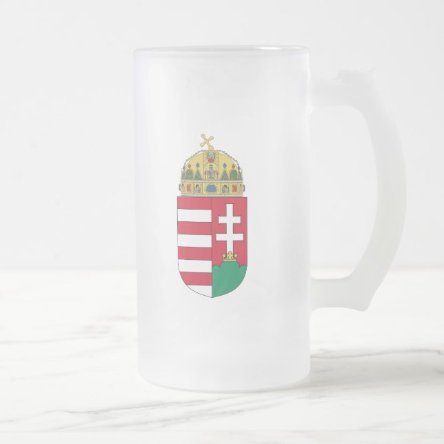 Caneca De Cerveja Vidro Jateado emblema de Hungria (Direita)