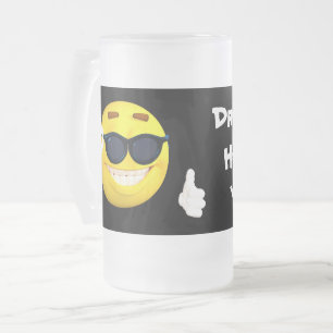 Caneca De Cerveja Vidro Jateado Emoji com bebida acima de mim Hearties Yo Ho!