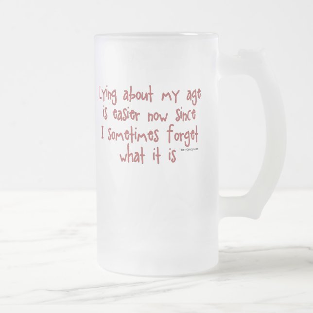 Caneca De Cerveja Vidro Jateado Encontro sobre minha idade (Direita)