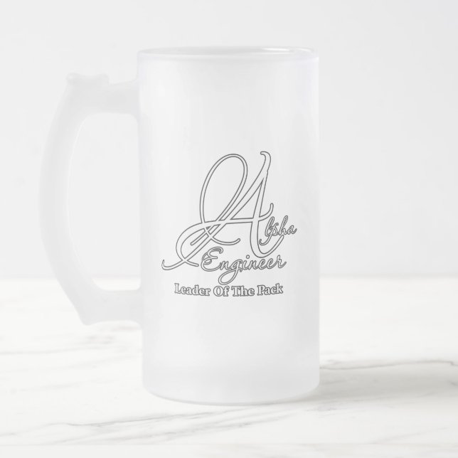 Caneca De Cerveja Vidro Jateado Engenheiro Alpha (Esquerda)