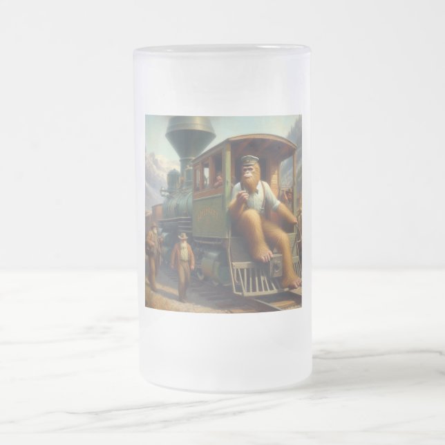 Caneca De Cerveja Vidro Jateado Engenheiro do comboio com pé-direito (Centro)