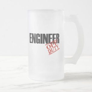 Caneca De Cerveja Vidro Jateado Engenheiro fora de serviço