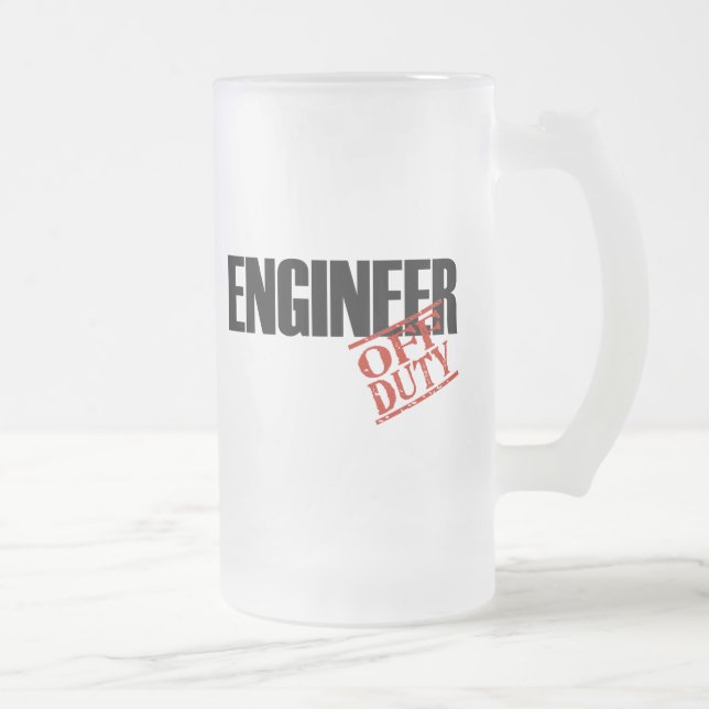 Caneca De Cerveja Vidro Jateado Engenheiro fora de serviço (Direita)