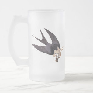 Caneca De Cerveja Vidro Jateado Engolir Hawk Alcance com Cobra Vintage Audubon