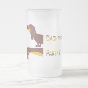 Caneca De Cerveja Vidro Jateado Engraçado e fofo dachshund para os pais de cães lo