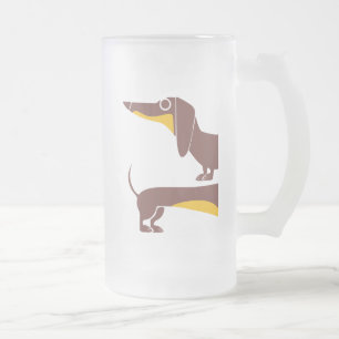 Caneca De Cerveja Vidro Jateado Engraçado e fofo dachshund para os pais de cães lo