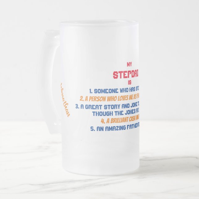 Caneca De Cerveja Vidro Jateado Engraçado, Minha Cotação Do Stepdad (Frente Esquerda)
