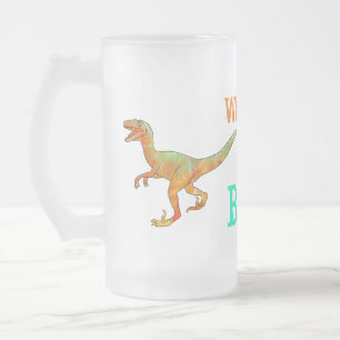 Caneca De Cerveja Vidro Jateado Engraçado Onde Está O Raptor Do Dinossauro Velocir