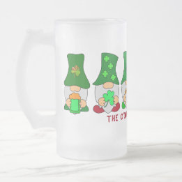 Caneca De Cerveja Vidro Jateado Engraçado Relaxando com Meus Gnomos Dia de São Pat