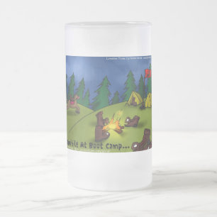 Caneca De Cerveja Vidro Jateado Enquanto isso @ Boot Camp Funny Camisetas Cards Of